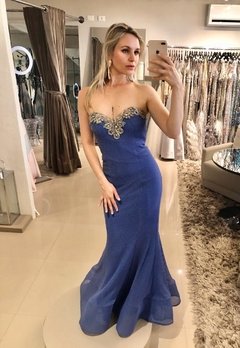 Vestido Azul Royal Tomara que Caia