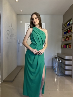 LOCAÇÃO Vestido Verde Ombro Único na internet