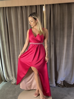 LOCAÇÃO Vestido Pink Fenda - comprar online