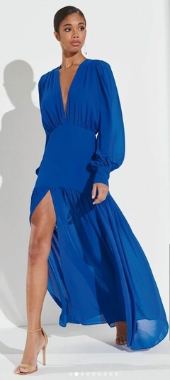 LOCAÇÃO Vestido manga longa azul - comprar online