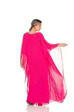 PRIMEIRA LOCAÇÃO Vestido Kaftan Musseline Pink - comprar online