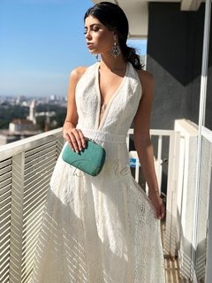 Vestido Midi branco em renda