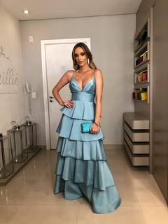 LOCAÇÃO Vestido Camadas Azul - Brilliê