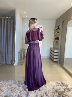 LOCAÇÃO Vestido Roxo/Uva com mangas - loja online