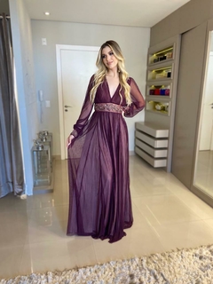 LOCAÇÃO Vestido Roxo/Uva com mangas - comprar online