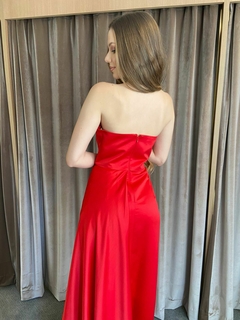 LOCAÇÃO Vestido Vermelho com fenda - comprar online