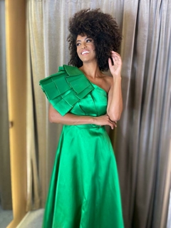 LOCAÇÃO Vestido Verde Ombro Único - comprar online