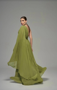 LOCAÇÃO Vestido Verde Oliva Ombro Único - comprar online