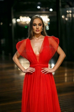 LOCAÇÃO Vestido Vermelho Tule na internet