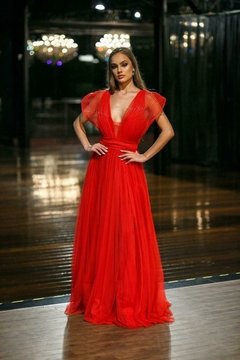 LOCAÇÃO Vestido Vermelho Tule