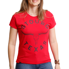 Camiseta Feminina Stouro Texas Vermelho . G