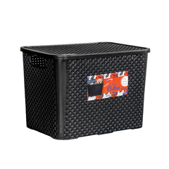 Caixa Organizadora Rattan Preto 25 Litros - Cod. 951901