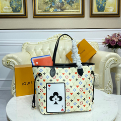 BOLSA NEVERFULL MM GAME ON BLANC CANVAS MONOGRAM