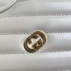 BOLSA TIRACOLO GUCCI INTERLOCKING G MINI HEART "BRANCO"