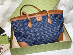 BOLSA OPHIDIA GG MÉDIA DENIM - comprar online