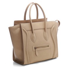 RÉPLICA BOLSA CÉLINE LUGGAGE COURO - BEGE - COURO PREMIUM