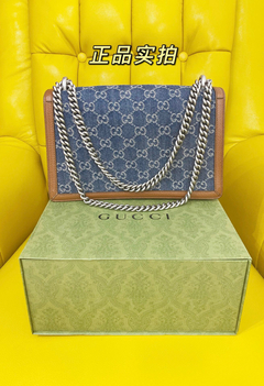 BOLSA DIONYSUS JEANS JACQUARD GG AZUL - loja online