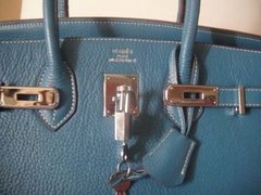 BOLSA HERMÈS BIRKIN 35 AZUL SILVER - PREMIUM - Réplicas de Bolsas Grifes Famosas