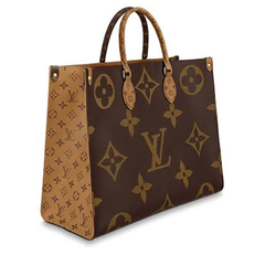 BOLSA ONTHEGO CANVAS MONOGRAM GIANTE E CANVAS MONOGRAM GIANT REVERSE