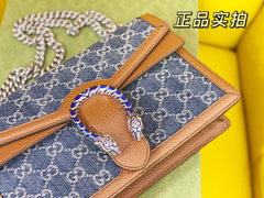 BOLSA DIONYSUS JEANS JACQUARD GG AZUL na internet