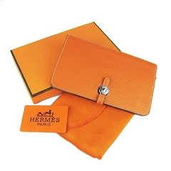 Carteira de Grife Hermès Laranja - Premium