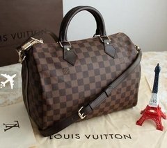 Réplica de Bolsa Baú Speedy Bandouliére Damier Ebene 30 - PREMIUM