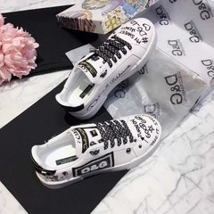 TÊNIS DE GRIFE D&G WHITE/BLACK - PREMIUM