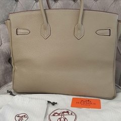 RÉPLICA Bolsa Hermès Birkin 35 Cinza Silver Italiana - comprar online