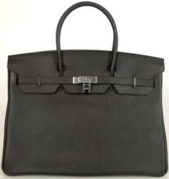 Bolsa Hermès Birkin 35 Black Silver Italiana