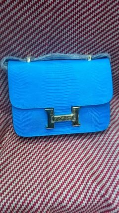 Bolsa Hermés Constance Azul ferragens dourado - comprar online