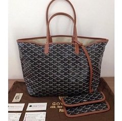 Bolsa Goyard Saint Louis Tote Preta com alça caramelo - comprar online