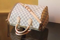 Bolsa Baú Speedy Bandouliére Damier Azur 35 - PREMIUM na internet