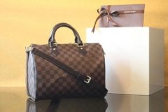 Bolsa Baú Speedy Bandouliére Damier Ebene 35 - PREMIUM