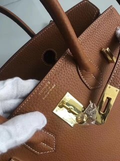 Bolsa HERMÉS Birkin 35cm em couro legítimo - Marrom - Linha Premium na internet