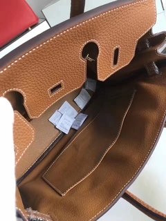 Bolsa HERMÉS Birkin 35cm em couro legítimo - Marrom - Linha Premium - comprar online