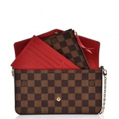 BOLSA CLUTCH POCHETTE FELICIE DAMIER EBENE - PREMIUM - Réplicas de Bolsas Grifes Famosas