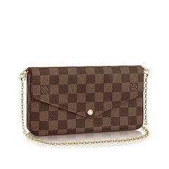 BOLSA CLUTCH POCHETTE FELICIE DAMIER EBENE - PREMIUM - loja online