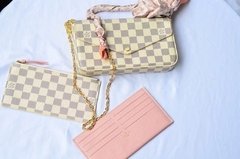 BOLSA POCHETTE FELICIE DAMIER AZUR - PREMIUM na internet