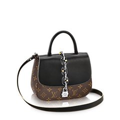 BOLSA CHAIN CANVAS MONOGRAM PRETA - PREMIUM