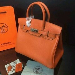 BOLSA H€RMES LARANJA - 35cm - LINHA ITALIANA PREMIUM