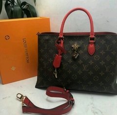 BOLSA LV TOT& FL0WER MONOGRAM C/VERMELHO - LINHA ITALIANA PREMIUM