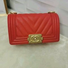 BOLSA CHAN£L MINI CH€VRON RED - LINHA ITALIANA PREMIUM