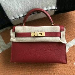 BOLSA MINI HERMES VERMELHA - LINHA ITALIANA PREMIUM