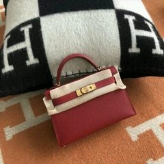 BOLSA MINI HERMES VERMELHA - LINHA ITALIANA PREMIUM - loja online