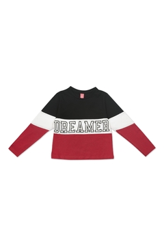 Remera tricolor Dreamer - Negro/Crudo/Rojo