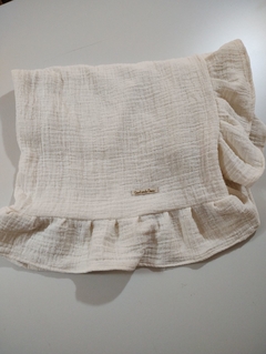 Manta con volados en gasa Baby Cotton Natural - comprar online