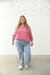Blusa de lino elastizada fucsia - comprar online