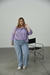 Blusa de lino elastizada lila - comprar online