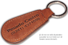 Llavero de cuero placa metálica - comprar online