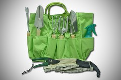 Bolso grande con utensillos para jardineria